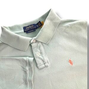 Ralph Lauren Polo Shirt Classic Fit Men's‎ XL Light Green Orange Pony Logo